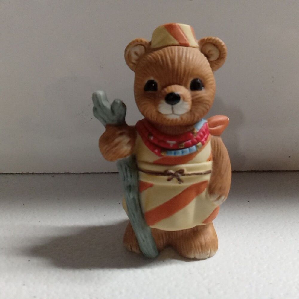 HOMCO BEAR Around the World AFRICAN TRIBAL Bear #1406 Yellow Orange Hat